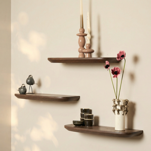 Wandplank Gusta | 60 cm | Set van 3 | Bruin