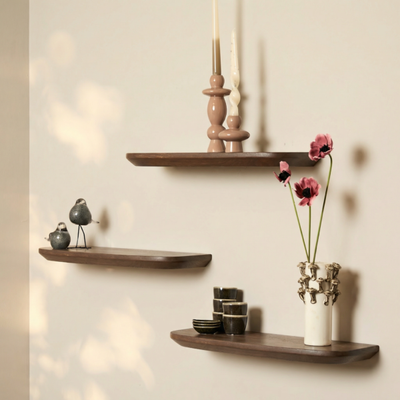 Wandplank Gusta | 60 cm | Set van 3 | Bruin