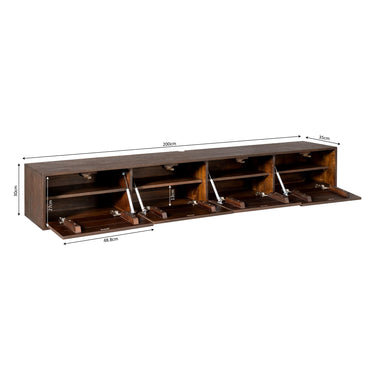 Zwevend tv-meubel Vision | Bruin | 200 cm