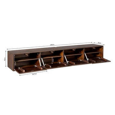 Zwevend TV-meubel Vision Bruin | 240 cm