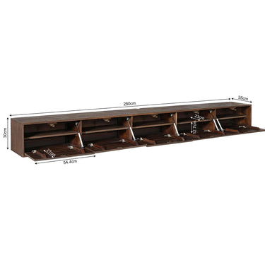 Zwevend TV-meubel Vision Bruin | 280 cm