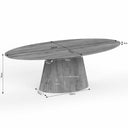 Afmetingen Ovale eettafel Solana taupe - 240 cm