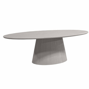 Ovale eettafel Solana taupe - 240 cm - schuin vooraanzicht