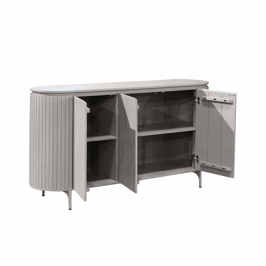 Dressoir Solana taupe – Drie deuren, twee vakken
