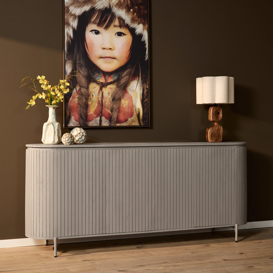 Sideboard Solana taupe – Taupe dressoir van 210 cm