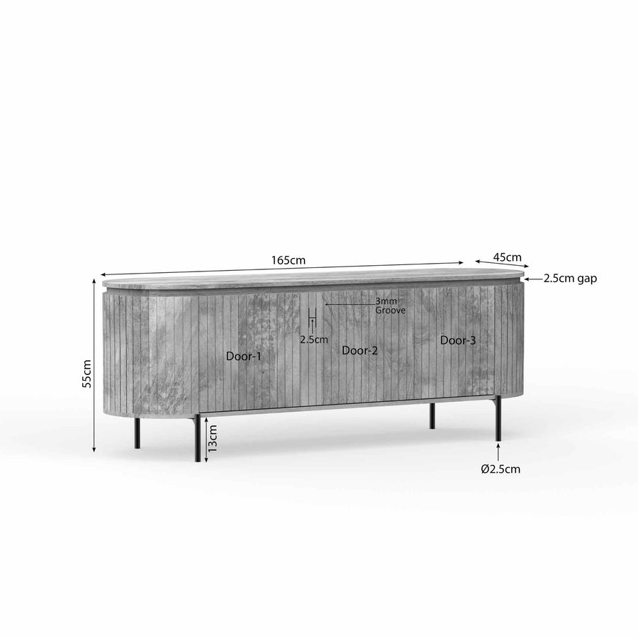 TV cabinet Solana taupe – 165 x 45 x 55 cm