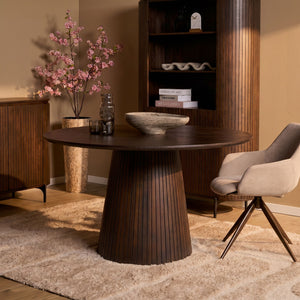 Ronde eettafel Solana bruin mangohout 130 cm