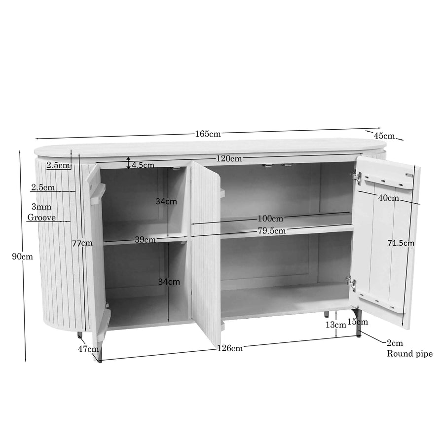 Dressoir Solana bruin – 165 x 45 x 90 cm