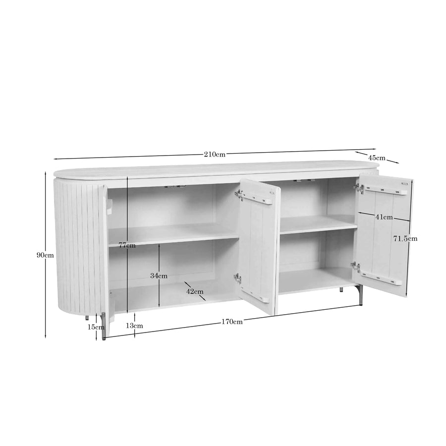 Dressoir Solana bruin – 210 x 45 x 90 cm