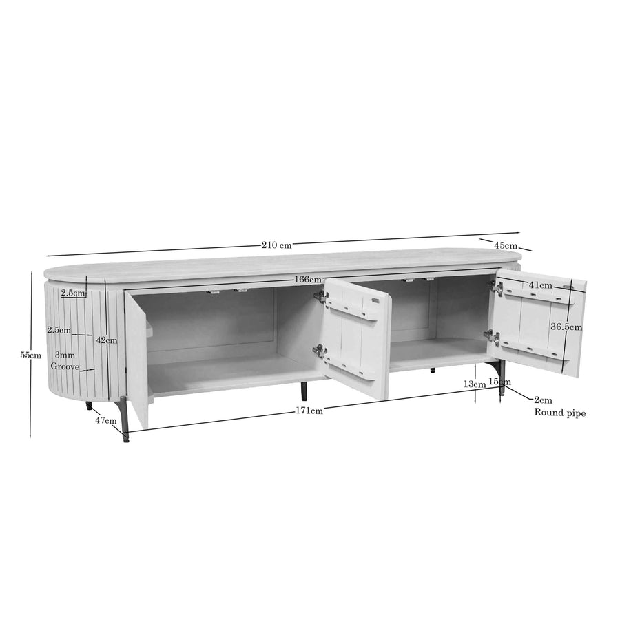 Tv-meubel Solana bruin – 210 x 45 x 55 cm