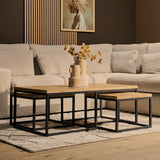 Salontafelset Dakota naturel salontafel 3-delig - naturel en bruin - Mooier Thuis