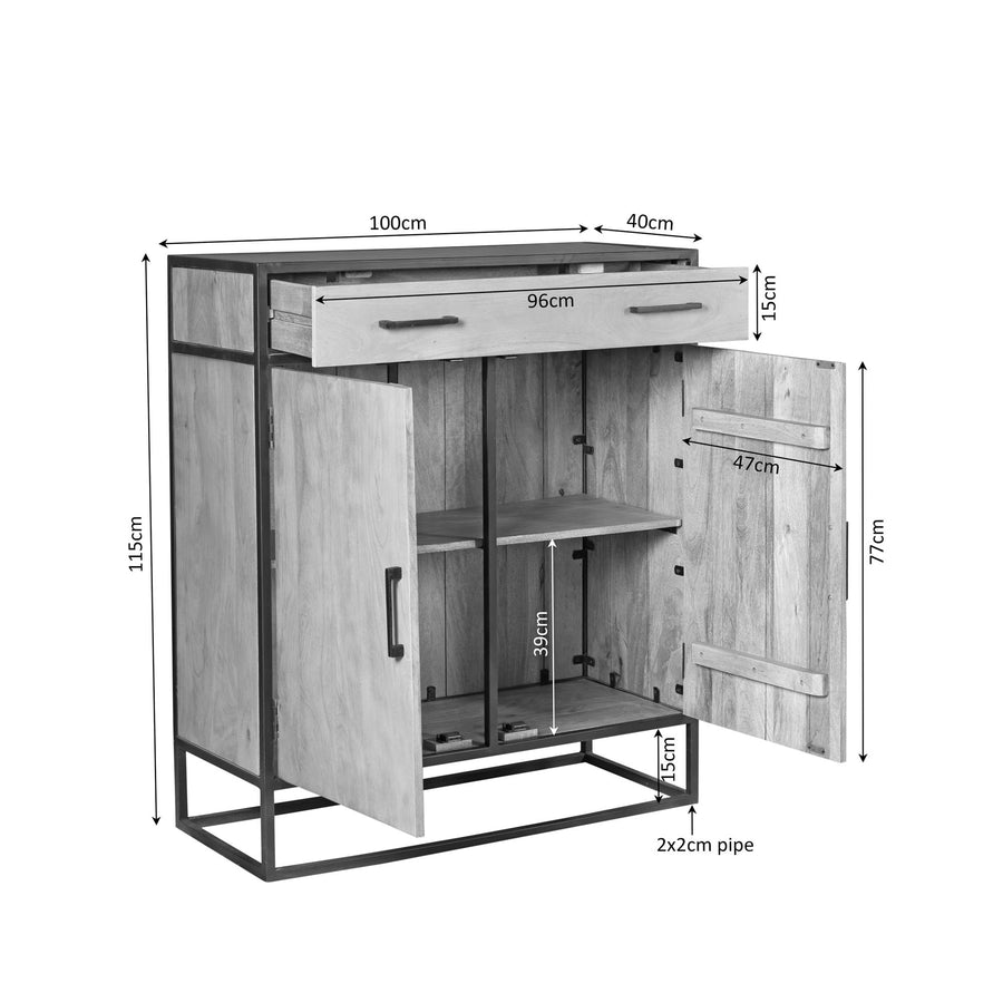 Kabinetkast Dakota naturel – 100 x 40 x 115 cm