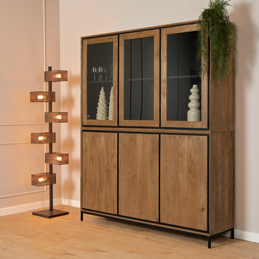 Vitrinekast Richwood naturel | 160 cm