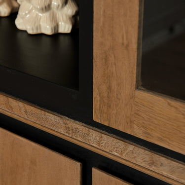 Vitrinekast Richwood naturel | 160 cm
