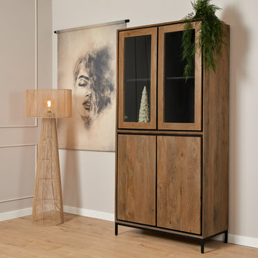 Vitrinekast Richwood naturel | 100 cm