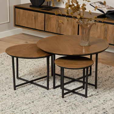 Salontafelset RichWood naturel | 3-delig