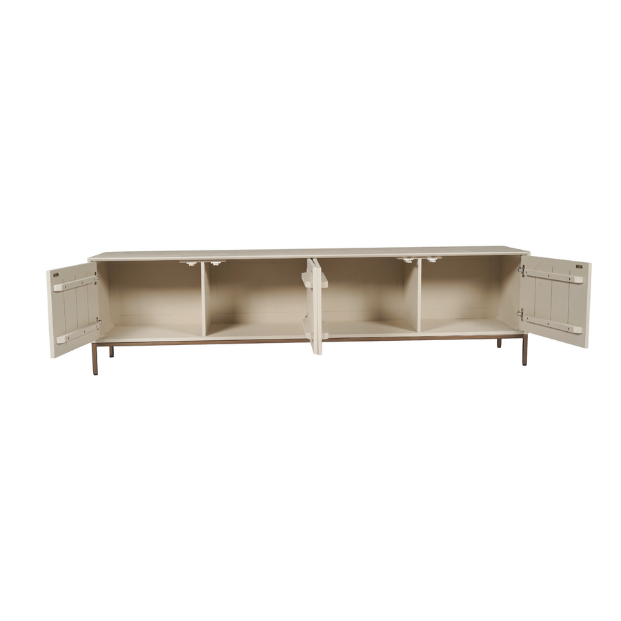 TV cabinet Madison sand – Vier vakken achter vier deuren