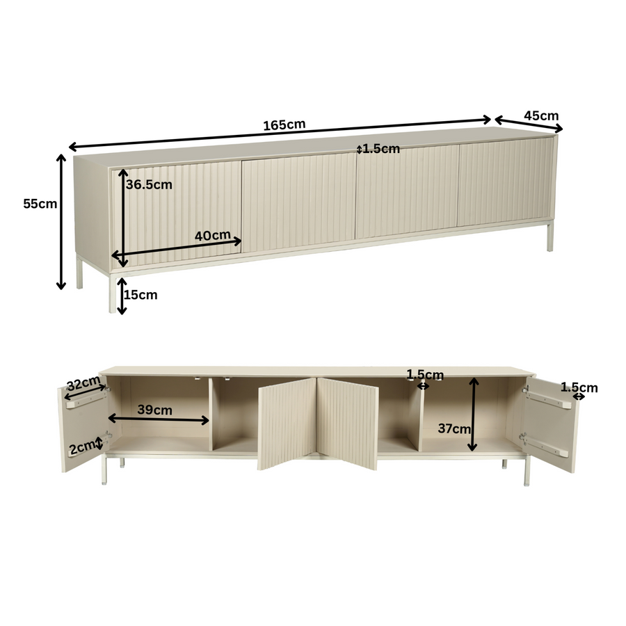 TV cabinet Madison sand – 165 x 45 x 55 cm