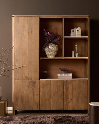 Vakkenkast Dallas XL - mangohout naturel 160 cm