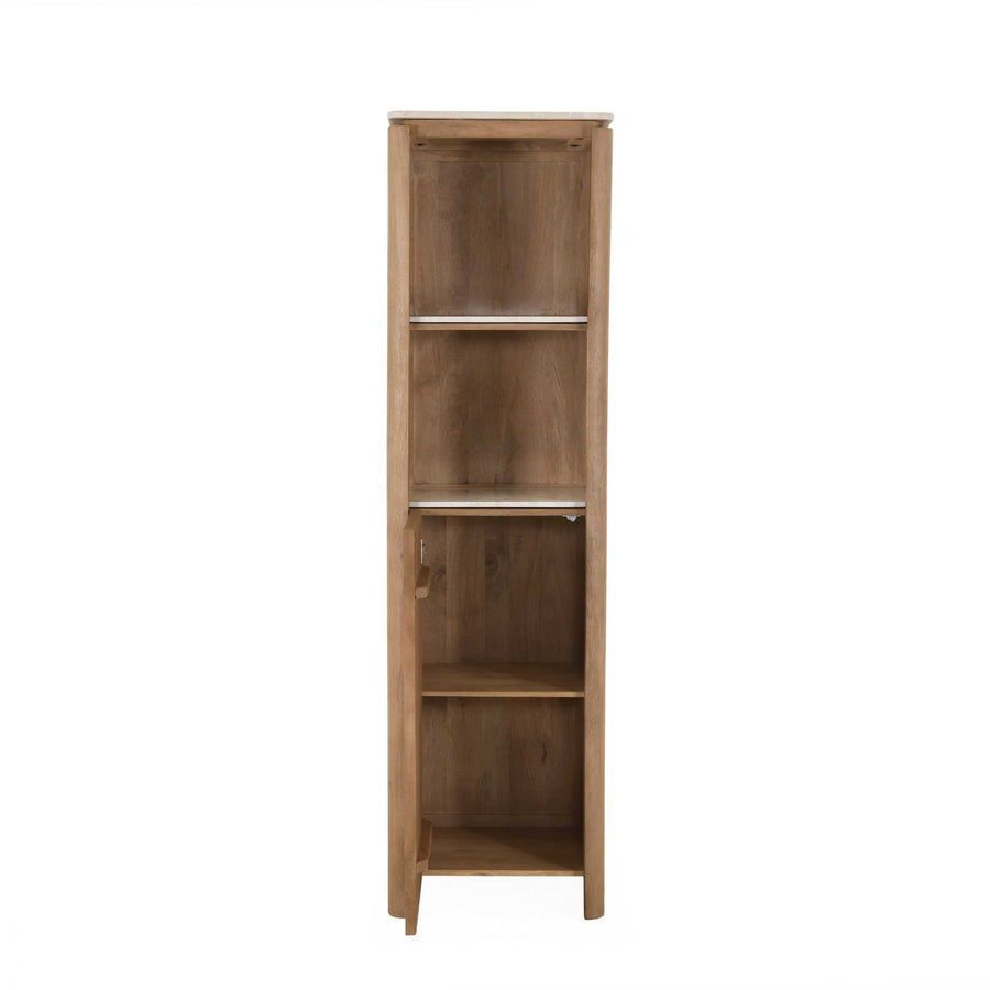 Bookcase Dallas - mango wood natural 50 cm – Gesloten vak met legplank