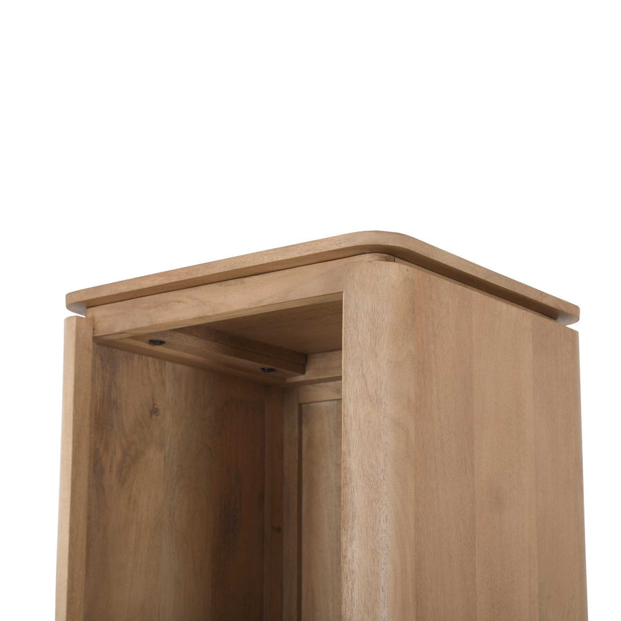 Bookcase Dallas - mango wood natural 50 cm – Overstekend houten blad