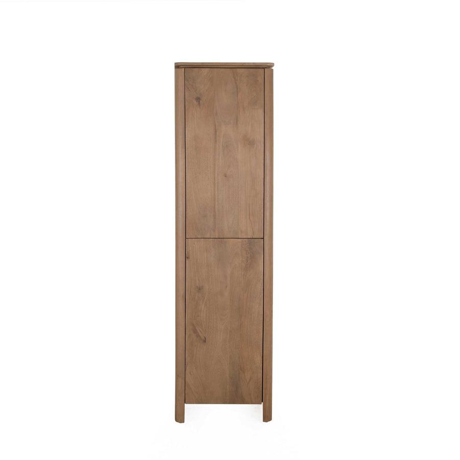 Kabinettschrank Dallas – Mangoholz natur 55 cm – 200 cm hoog, 55 cm breed