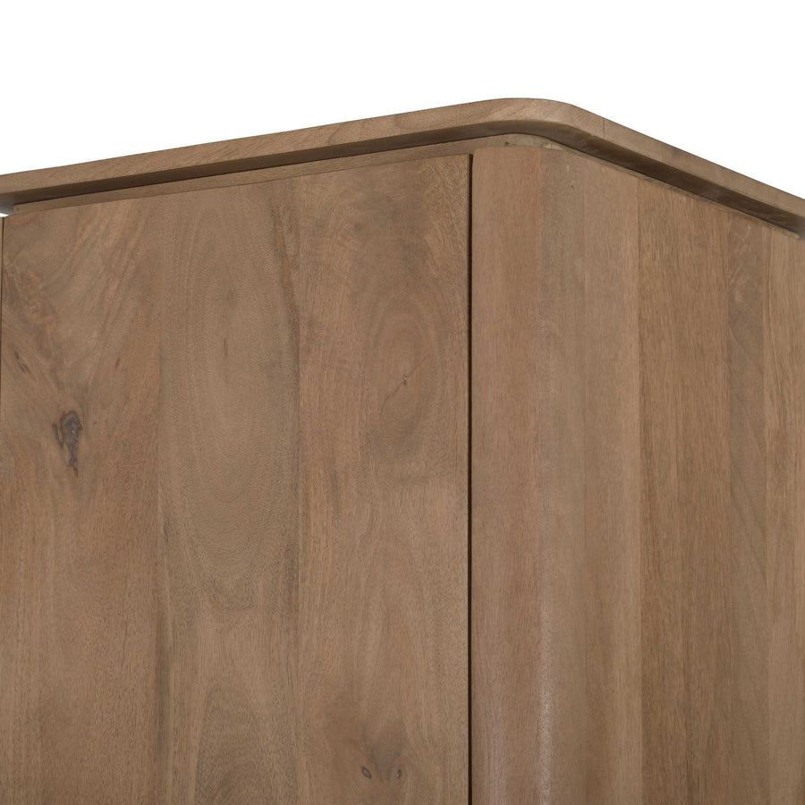 Kabinettschrank Dallas – Mangoholz natur 55 cm – Ronde hoeken boven