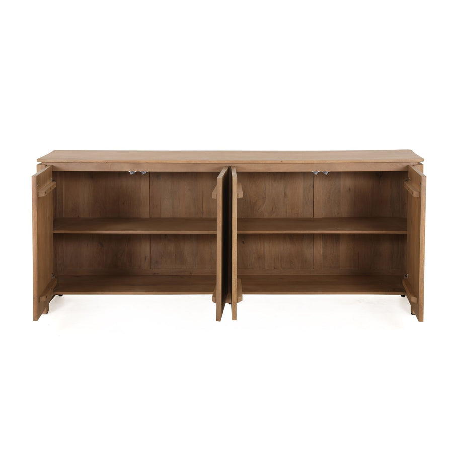 Sideboard Dallas - Mango-Naturholz 210 cm – Twee ruime vakken