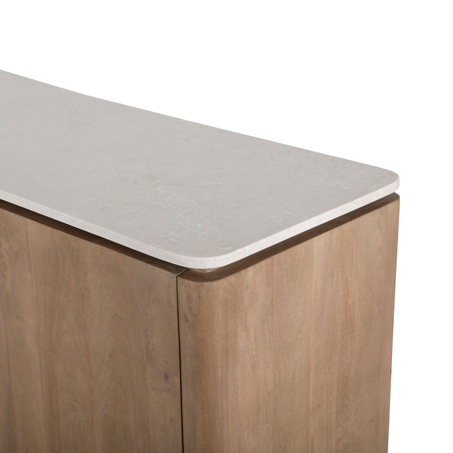 Sideboard Dallas - Mango-Naturholz 210 cm – Optioneel: marmeren bovenblad