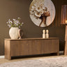 Staande TV-meubel Dallas - mangohout naturel 165 cm - naturel en bruin - Mooier Thuis
