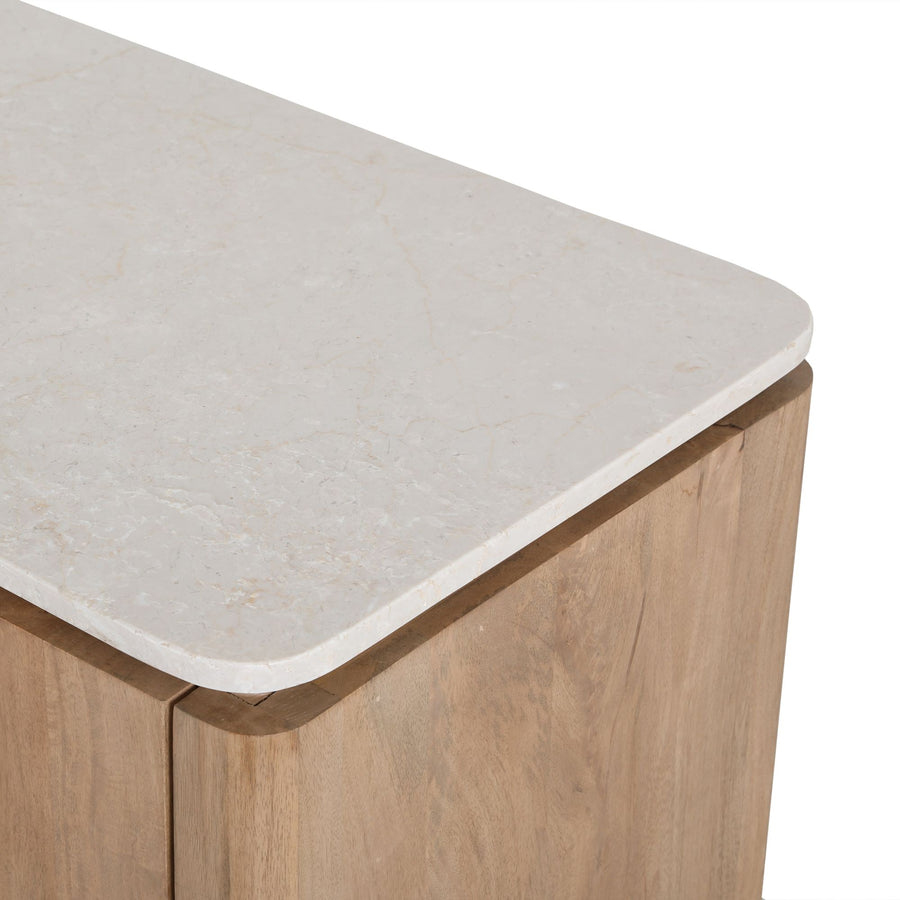 Tv-meubel Dallas naturel – Beige marmer van dichtbij
