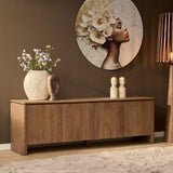 Staande TV-meubel Dallas - mangohout naturel 210 cm - naturel en bruin - Mooier Thuis