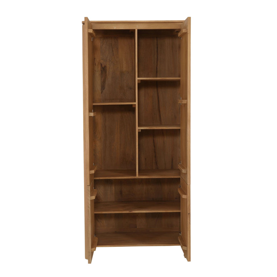 Cabinet Dallas natural mango wood 90 cm – Planken achter de deuren