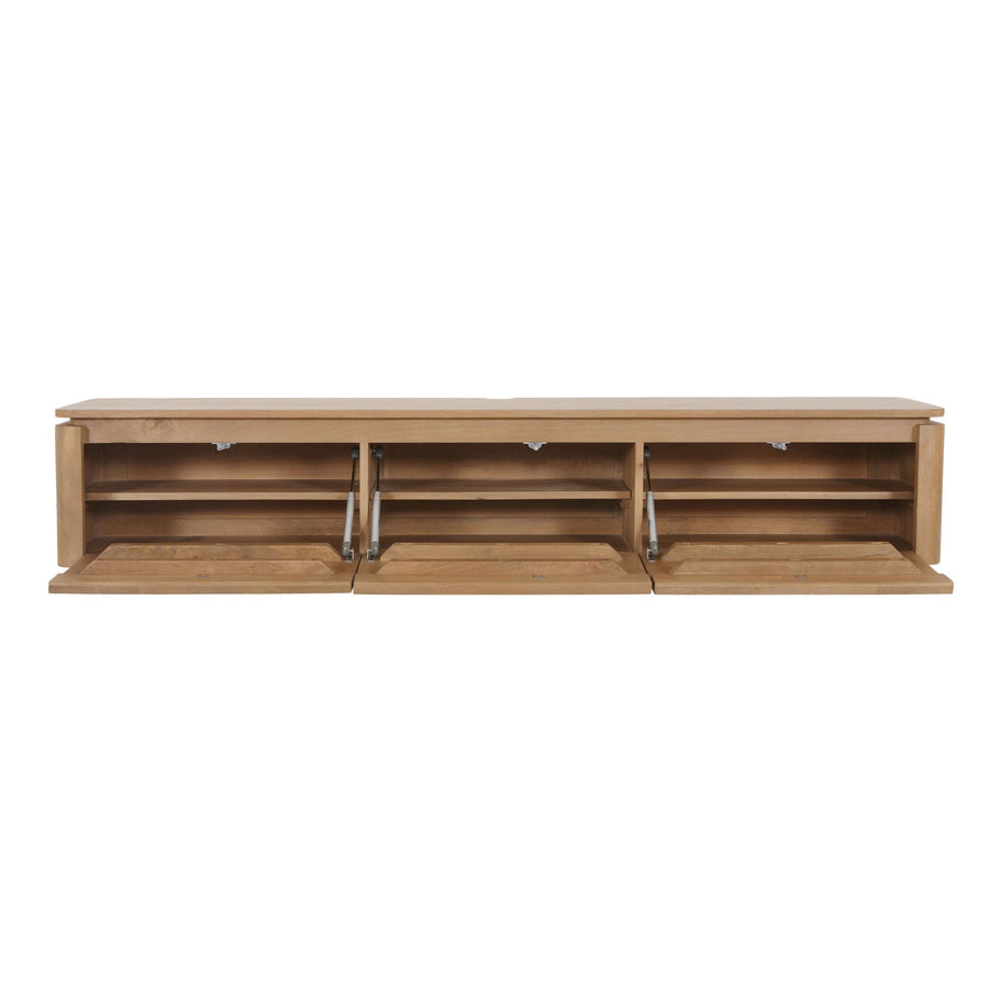 Zwevend tv-meubel Dallas naturel – Drie kleppen met legplank