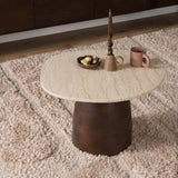 Organische salontafel Liv 80 cm - bruin en beige - Mooier Thuis