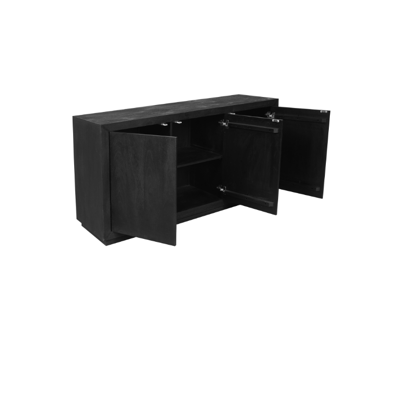 Sideboard Brüssel schwarz 3-türig – Drie deuren met een legplank