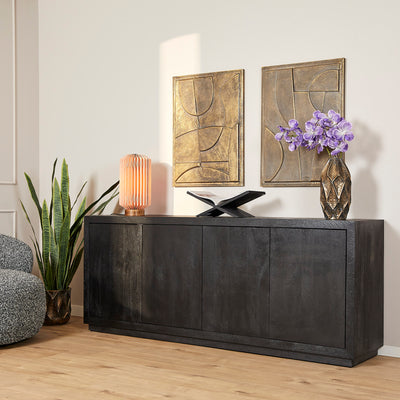 Dressoir Brussel zwart 4-deurs | 200 cm
