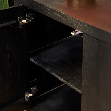 Dressoir Brussel zwart 4-deurs | 200 cm