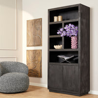 Boekenkast Brussel zwart mangohout 90 cm
