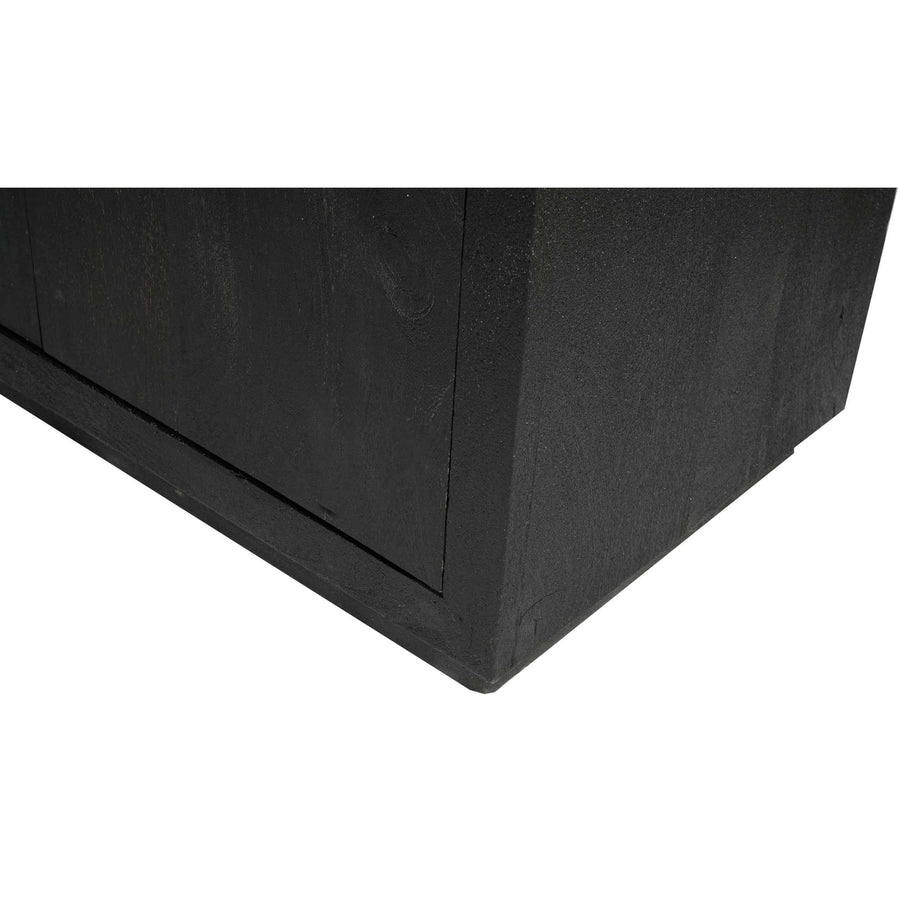 Bookcase Brussels black mango wood 90 cm – Terugliggende plint van 5 cm