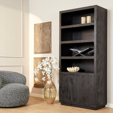 Boekenkast Brussel Zwart | 90 cm