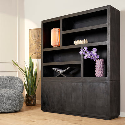 Vakkenkast Brussel Zwart XL | 160 cm