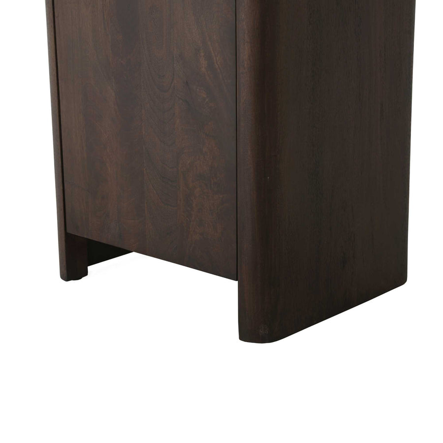 Kabinettschrank Dallas - Mangoholz braun 55 cm – Zijwand als poot