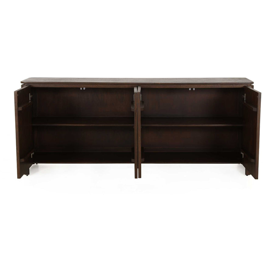 Sideboard Dallas - Mango massiv braun 210 cm – Twee vakken achter vier deuren