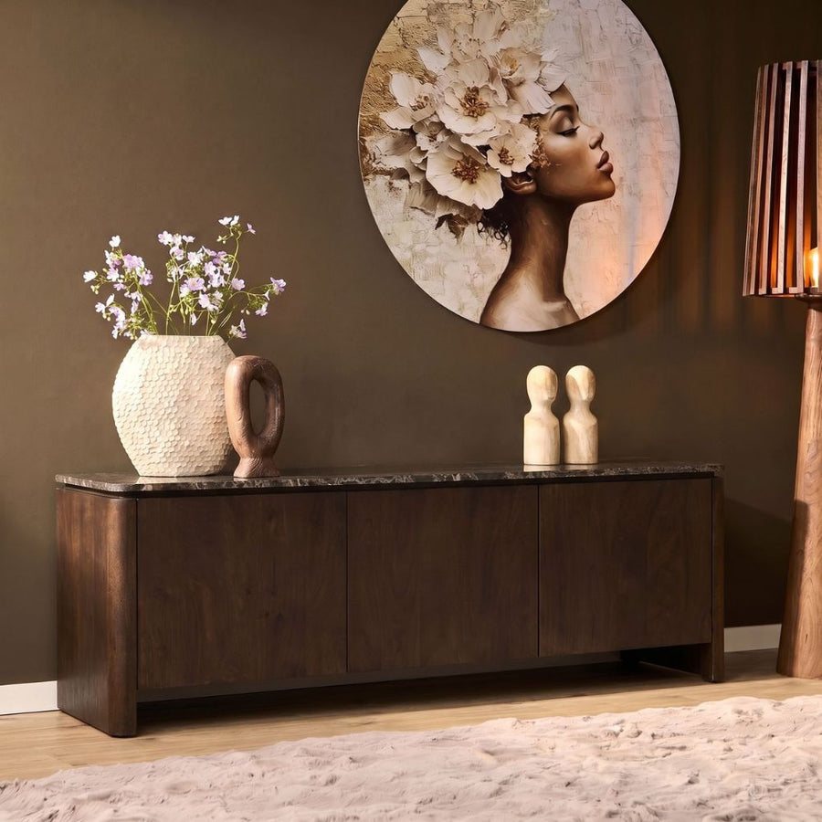 Tv-meubel Dallas bruin – Met bruin marmer