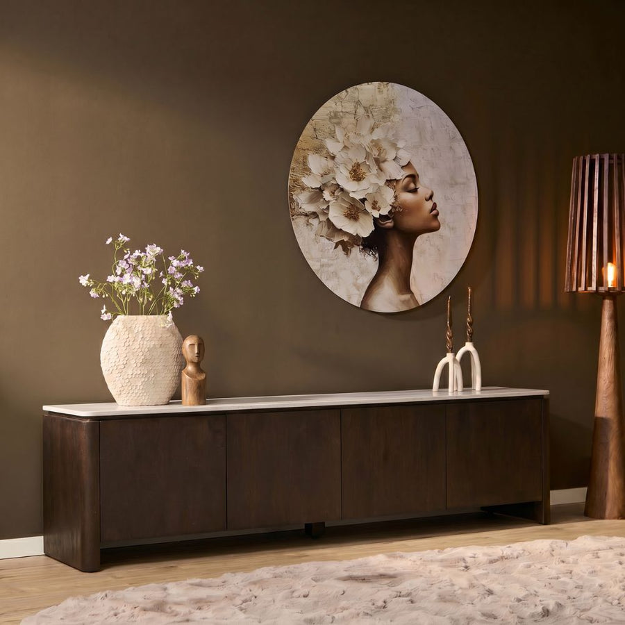 Tv-meubel Dallas bruin – Met beige marmer