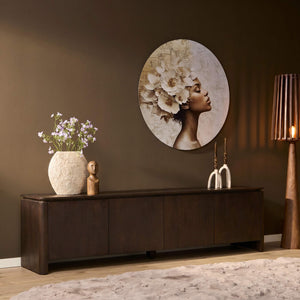 Staande TV-meubel Dallas - mangohout bruin 210 cm