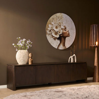 Staande TV-meubel Dallas - mangohout bruin 210 cm