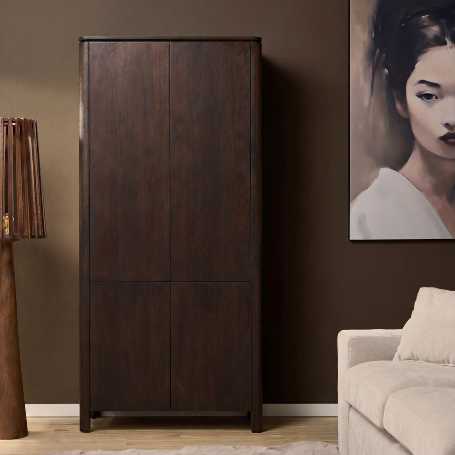 Cabinet Dallas brown mango wood 90 cm – Vier deuren in bruin mangohout