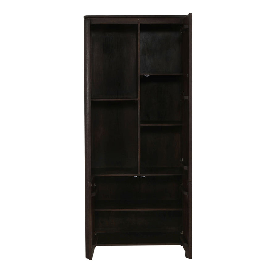 Bookcase Dallas left brown mango wood 90 cm – Opbergruimte binnenin